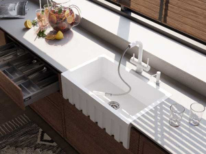Смеситель для кухонной мойки Omoikiri Takamatsu-S-PW с подключением к фильтру воды