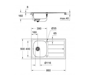 Кухонная мойка Grohe K200 31552SD0 оборачиваемая
