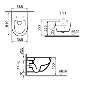 Подвесной унитаз Vitra Sento 4448B003-0075, белый