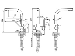 Смеситель для кухонной мойки Paulmark Essen Es213011-431 / Es213011-331 / Es213011-328 с подключением к фильтру воды, бежевый