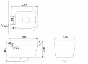 Подвесной унитаз Porta Plaza
