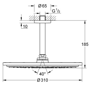Верхний душ Grohe Rainshower Cosmopolitan 26067DA0 / 26067DL0, 31х31, теплый закат глянец