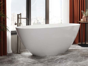Ванна из искусственного камня Belux Осло белый матовый Solid Surface, 170х75, белый матовый
