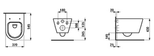 Подвесной унитаз Laufen Kartell Rimless 8.2033.6.000.000.1 безободковый, белый