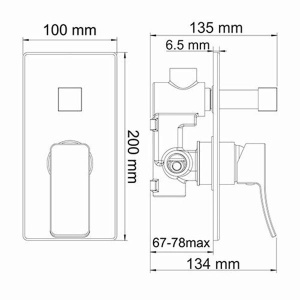 Смеситель скрытого монтажа WasserKraft Aller 10641 (2 функции)
