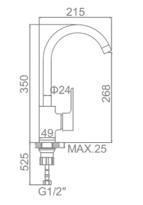 Смеситель для кухонной мойки Ledeme L4054-2