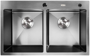 Кухонная мойка Avina HM7848-2B PVD (графит) с коландером и дозатором