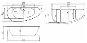 Акриловая ванна Allen Brau Priority 5 2.31005.20 / 2.31005.21, 160х78, белый матовый
