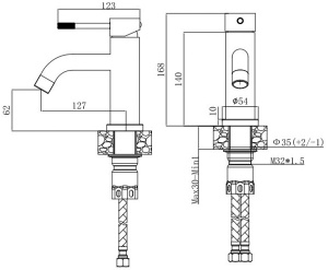 Смеситель для умывальника Voda Vessel VSL26
