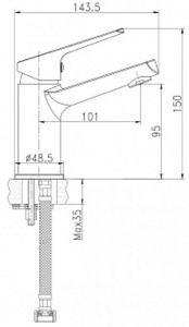 Смеситель для умывальника Cersanit Flavis 63034