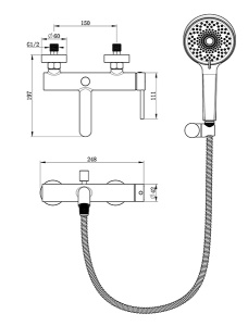 Смеситель для ванны Oliveeka OL-639017-CR / OL-639017-BN