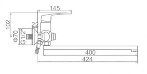 Смеситель для ванны Ledeme H72 L2372