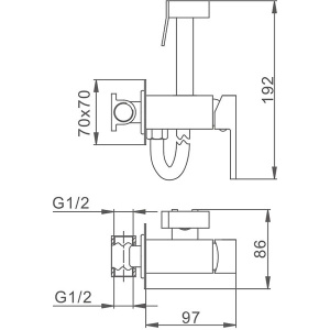 Смеситель встраиваемый Frap F7506-6 с гигиеническим душем