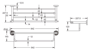 Полка для полотенец с держателем Rose RG1008Q