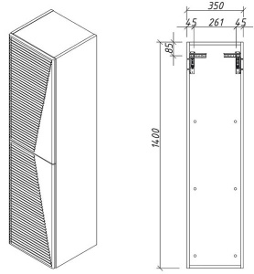 Пенал Caprigo Modo Terza 35650L-SF024 / 35650R-SF024