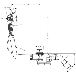 Сифон для ванны Hansgrohe Exafill S 58113000