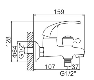 Смеситель для ванны Ledeme H35 L3135