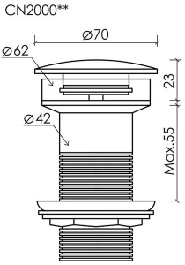 Донный клапан CeramicaNova CN2000MSG