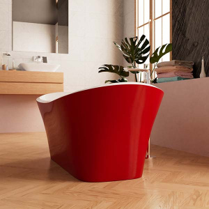 Акриловая ванна Frank F6104 White / Red, 170х75, белый, красный