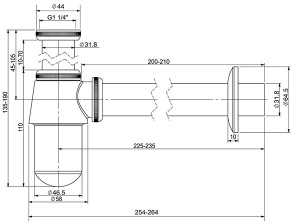 Сифон для умывальника Wellsee Drainage System 182103000