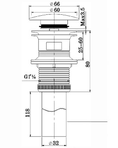 Донный клапан Vincea DBS-616MW