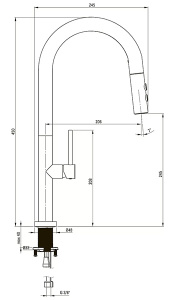Смеситель для кухонной мойки Deante Olfato Steel BQO_F72M с выдвижным изливом