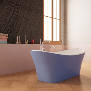 Акриловая ванна Frank F6104 White / Light Blue, 170х75, белый, светло-синий