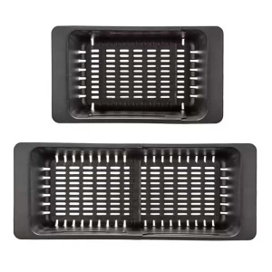 Кухонная мойка Stellar Evier E4848NB / E5050NB с коландером и дозатором, 48х48, нано черный