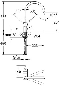 Смеситель для кухонной мойки Grohe Minta 32917000 / 32917DC0, хром