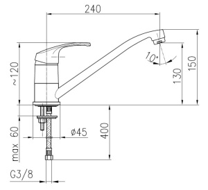 Смеситель для кухонной мойки Armatura Krzem 4213-915-00