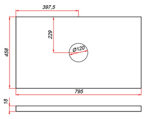 Столешница ЗОВ Аттик CLDSP18A795458C1 (1 вырез)