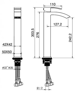 Смеситель для умывальника Grocenberg GB3007GO / GB3007MG, золото глянец