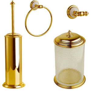 Ершик для унитаза Boheme Palazzo 10109 / 10159, золото, белый