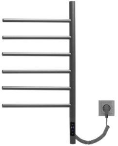 Полотенцесушитель Vincea VTD-1S2CBE / VTD-1S2CGE электрический, 43х80 6 перекладин, графит