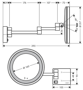 Косметическое зеркало Hansgrohe AddStoris 41790990
