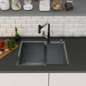 Кухонная мойка Roxen Wellnes 560240-60 с ролл-матом и дозатором, 60х45, сатин