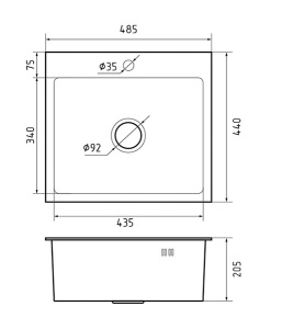 Кухонная мойка GranFest GF-4844 PVD графит