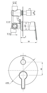Смеситель встраиваемый Deante Arnika Gold BQA Z44P (2 функции)