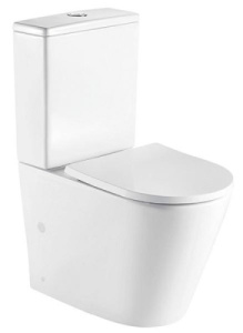 Напольный унитаз CeramaLux 2179GW безободковый (с крышкой SoftClose), белый