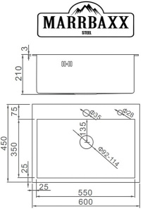 Кухонная мойка Marrbaxx C6045-R