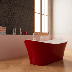 Акриловая ванна Frank F6104 White / Red, 170х75, белый, красный