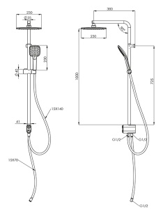 Душевая стойка Teska Tena DR2920C