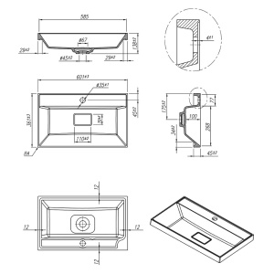 Умывальник Roxen Mila 60 Slim S-3001160
