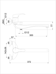Смеситель для ванны Rubineta Standart Prince P-22/C Star