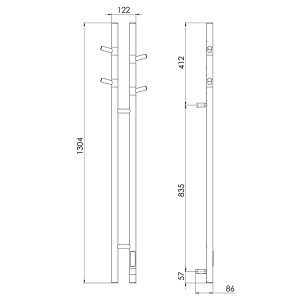 Полотенцесушитель Gloss&Reiter Э2 DUOFIT.E2.L.25x140.H4.Black-Wood электрический (таймер)