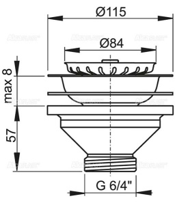 Донный клапан для мойки Alcaplast A37