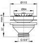 Донный клапан для мойки Alcaplast A37