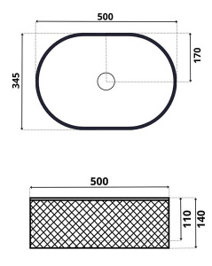 Умывальник Roxen Vine Oval 570240, 50х35