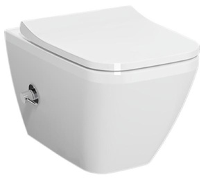 Подвесной унитаз Vitra Integra Square 7082B003-7209 с функцией биде и встроенным смесителем, белый
