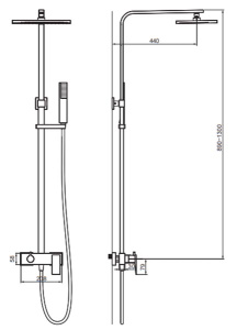 Душевая стойка Omnires Parma PM7444 BL